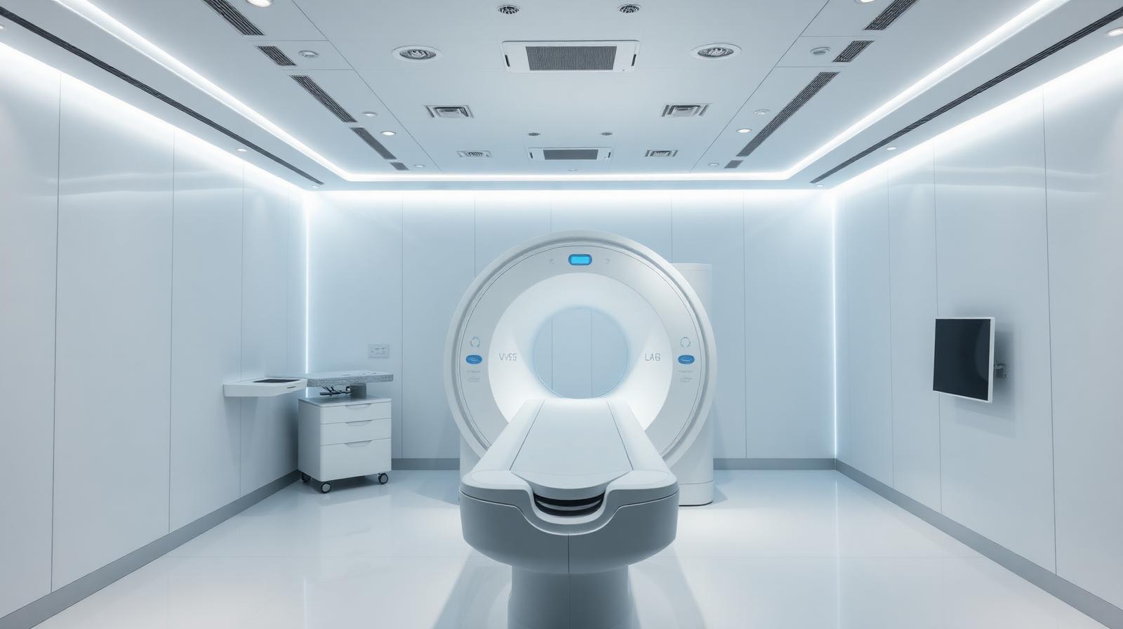 Sala de diagnóstico por imágenes con equipo MRI